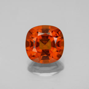 Granate hessonita naranja natural de 2,40 ct, corte cojín, VS-SI
