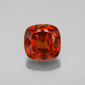 Granate hessonita naranja natural de 2,47 ct, corte cojín, VS