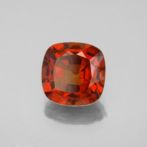 Granate hessonita naranja natural de 2,47 ct, corte cojín, VS