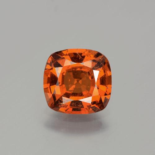 Granate hessonita rojo natural de 1,74 ct, corte cojín, SI