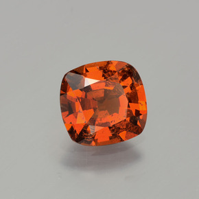 Granate hessonita rojo natural de 1,74 ct, corte cojín, SI