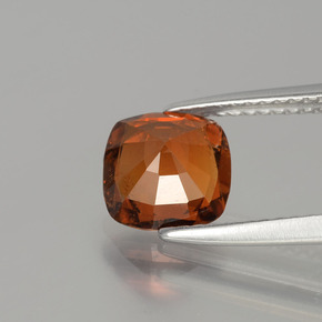 Granate hessonita rojo natural de 1,74 ct, corte cojín, SI