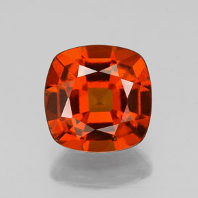 Granate hessonita naranja natural de 2,01 ct, corte cojín, VS