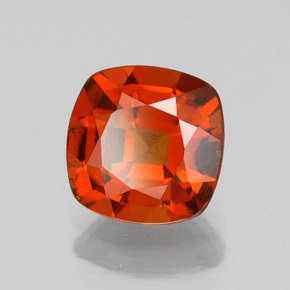 Granate hessonita naranja natural de 2,01 ct, corte cojín, VS