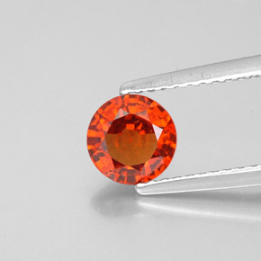 Granate hessonita naranja natural de 0,93 ct, corte redondo, VS-SI