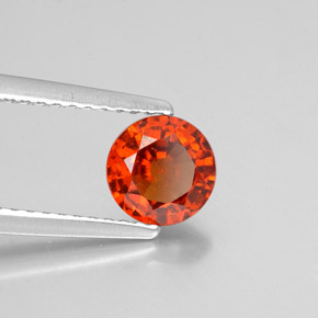 Granate hessonita naranja natural de 0,93 ct, corte redondo, VS-SI