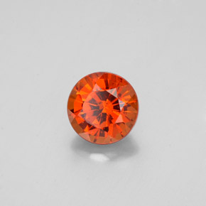 Granate hessonita naranja natural de 1,15 ct, corte redondo, VS