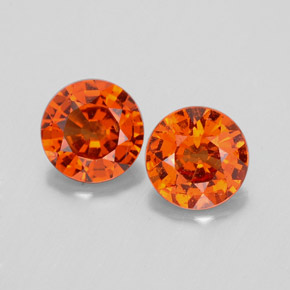 Gemas de granate hessonita naranja natural de  ct, corte redondo, VS-SI