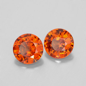 Gemas de granate hessonita naranja natural de  ct, corte redondo, VS-SI