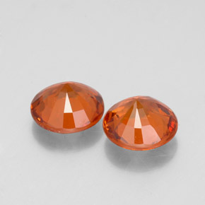 Gemas de granate hessonita naranja natural de  ct, corte redondo, VS-SI