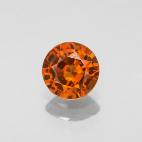 Granate hessonita naranja natural de 0,79 ct, corte redondo, VS