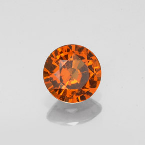 Granate hessonita naranja natural de 0,79 ct, corte redondo, VS