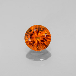 Granate hessonita naranja natural de 0,79 ct, corte redondo, VS-SI