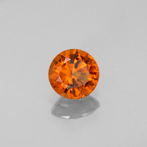 Granate hessonita naranja natural de 0,79 ct, corte redondo, VS-SI