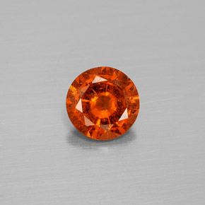 granate hessonita Naranja canela natural de 1.25 ct, Corte Redondo, SI