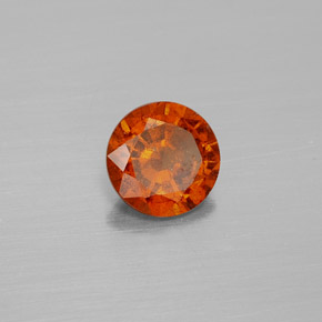 granate hessonita Naranja canela natural de 1.25 ct, Corte Redondo, SI