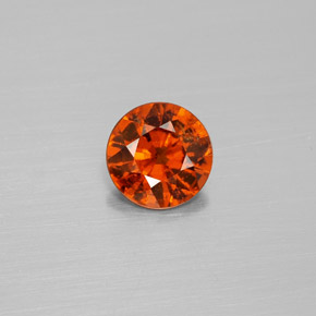 Granate hessonita naranja natural de 1,02 ct, corte redondo, SI