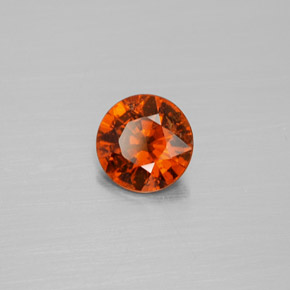 Granate hessonita naranja natural de 1,02 ct, corte redondo, SI