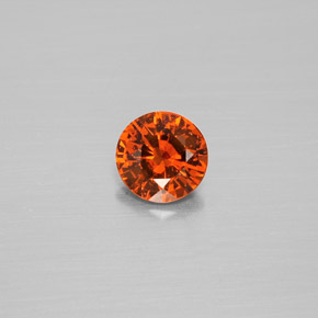 Granate hessonita naranja natural de 0,71 ct, corte redondo, VS-SI