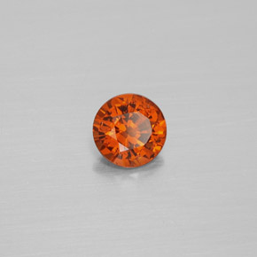 Granate hessonita naranja natural de 0,71 ct, corte redondo, VS-SI