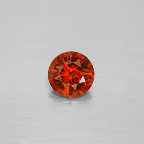 Granate hessonita naranja natural de 1,22 ct, corte redondo, VS-SI