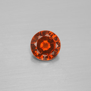 Granate hessonita naranja natural de 1,21 ct, corte redondo, VS