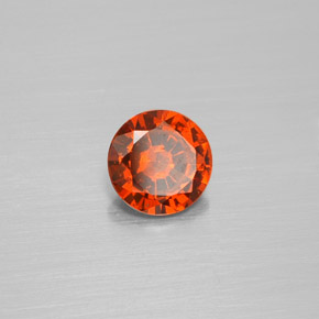 Granate hessonita naranja natural de 1,21 ct, corte redondo, VS
