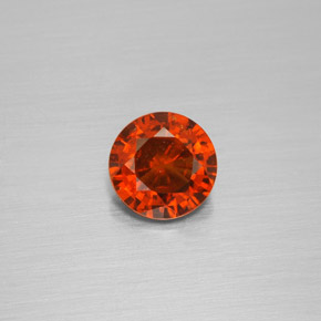 Granate hessonita naranja natural de 1,36 ct, corte redondo, VS