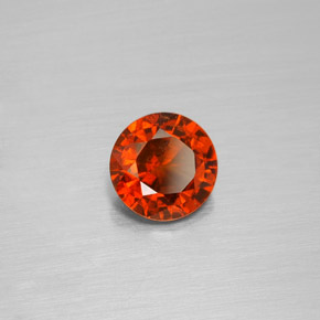 Granate hessonita naranja natural de 1,36 ct, corte redondo, VS