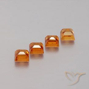 Gemas de granate hessonita Naranja oscuro natural de 1.50 ct, Cuadrado, VS