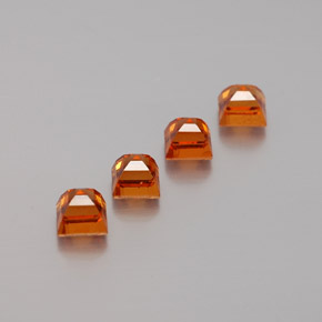 Gemas de granate hessonita naranja natural de 1,46 ct, cuadrado, VS