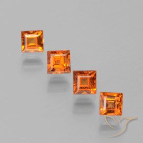 1.47ctw Natural Naranja amarillento Granate Hessonita, Cuadrado, VS