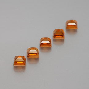 Gemas de granate hessonita naranja natural de 1,80 ct, cuadrado, VS