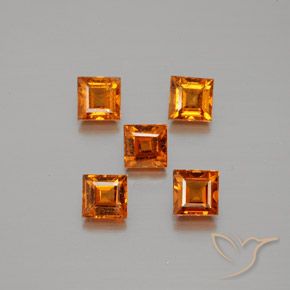1.84ctw Natural Naranja oscuro medio Granate Hessonita, Cuadrado, VS