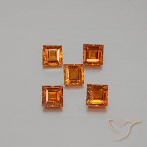 1.59ctw Natural Naranja oscuro medio Granate Hessonita, Cuadrado, VS