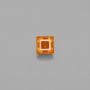 Granate hessonita naranja natural de 0,31 ct, cuadrado, VS