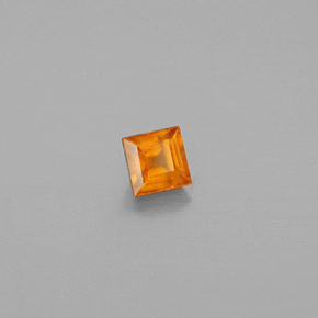 Granate hessonita naranja natural de 0,31 ct, cuadrado, VS