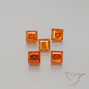 1.82ctw Natural Naranja oscuro Granate Hessonita, Cuadrado, VS