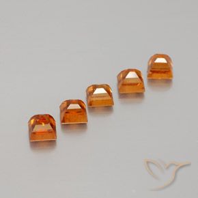 Gemas de granate hessonita Naranja oscuro natural de 1.82 ct, Cuadrado, VS