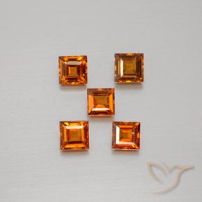 1.43ctw Natural Naranja oscuro granate hessonita, Cuadrado, VS