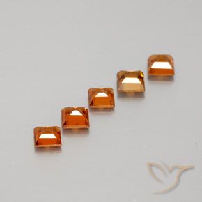 Gemas de granate hessonita Naranja oscuro natural de 1.43 ct, Cuadrado, VS