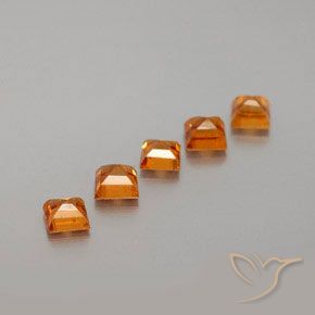 Gemas de granate hessonita Naranja amarillento natural de 1.34 ct, Cuadrado, VS