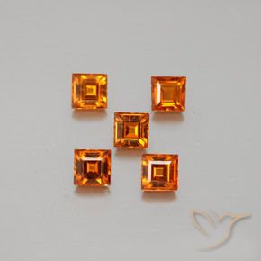 1.64ctw Natural Naranja medio granate hessonita, Cuadrado, VS