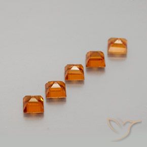 Gemas de granate hessonita Naranja medio natural de 1.64 ct, Cuadrado, VS