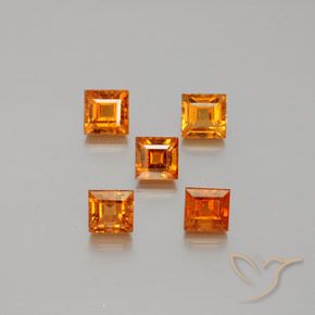 1.99ctw Natural Naranja amarillento granate hessonita, Cuadrado, VS