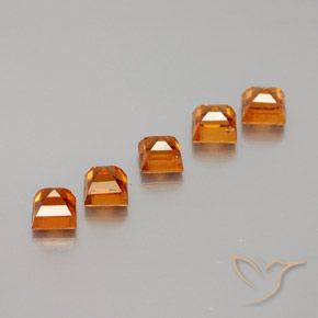 Gemas de granate hessonita Naranja amarillento natural de 1.99 ct, Cuadrado, VS