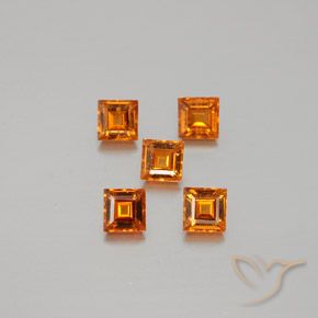 1.33ctw Natural Naranja amarillento granate hessonita, Cuadrado, VS