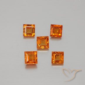 1.80ctw Natural Naranja medio Granate Hessonita, Cuadrado, VS