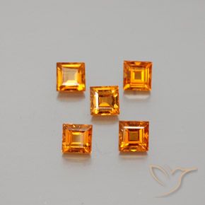 1.89ctw Natural Naranja medio Granate Hessonita, Cuadrado, VS