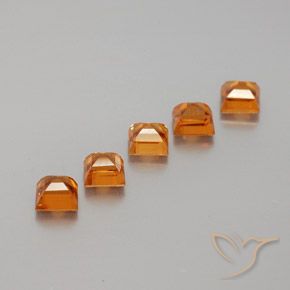 Gemas de granate hessonita Naranja medio natural de 1.89 ct, Cuadrado, VS